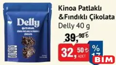 DELLY KİNOA PATLAKLI & FINDIKLI ÇİKOLATA 40 G DELLY KİNOA PATLAKLI & FINDIKLI ÇİKOLATA 40 G